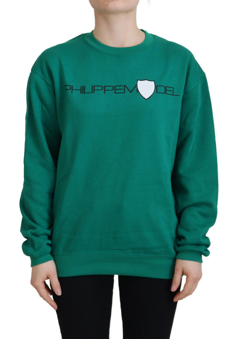 Philippe Model Pull Over Vert Imprimé à Manches Longues