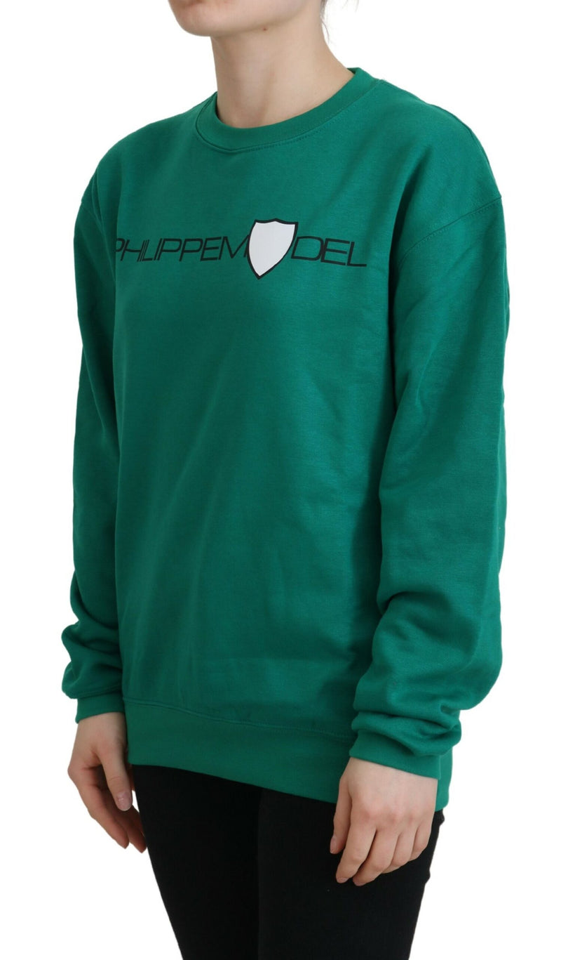 Philippe Model Pull Over Vert Imprimé à Manches Longues
