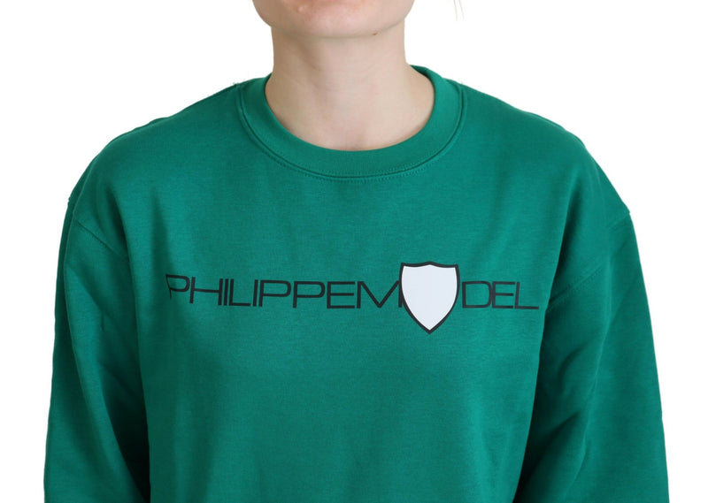 Philippe Model Pull Over Vert Imprimé à Manches Longues