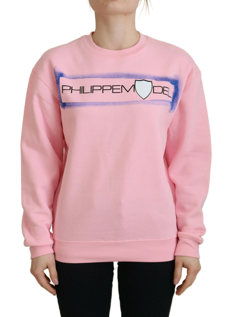 Philippe Model Pull Over Rose Imprimé à Manches Longues