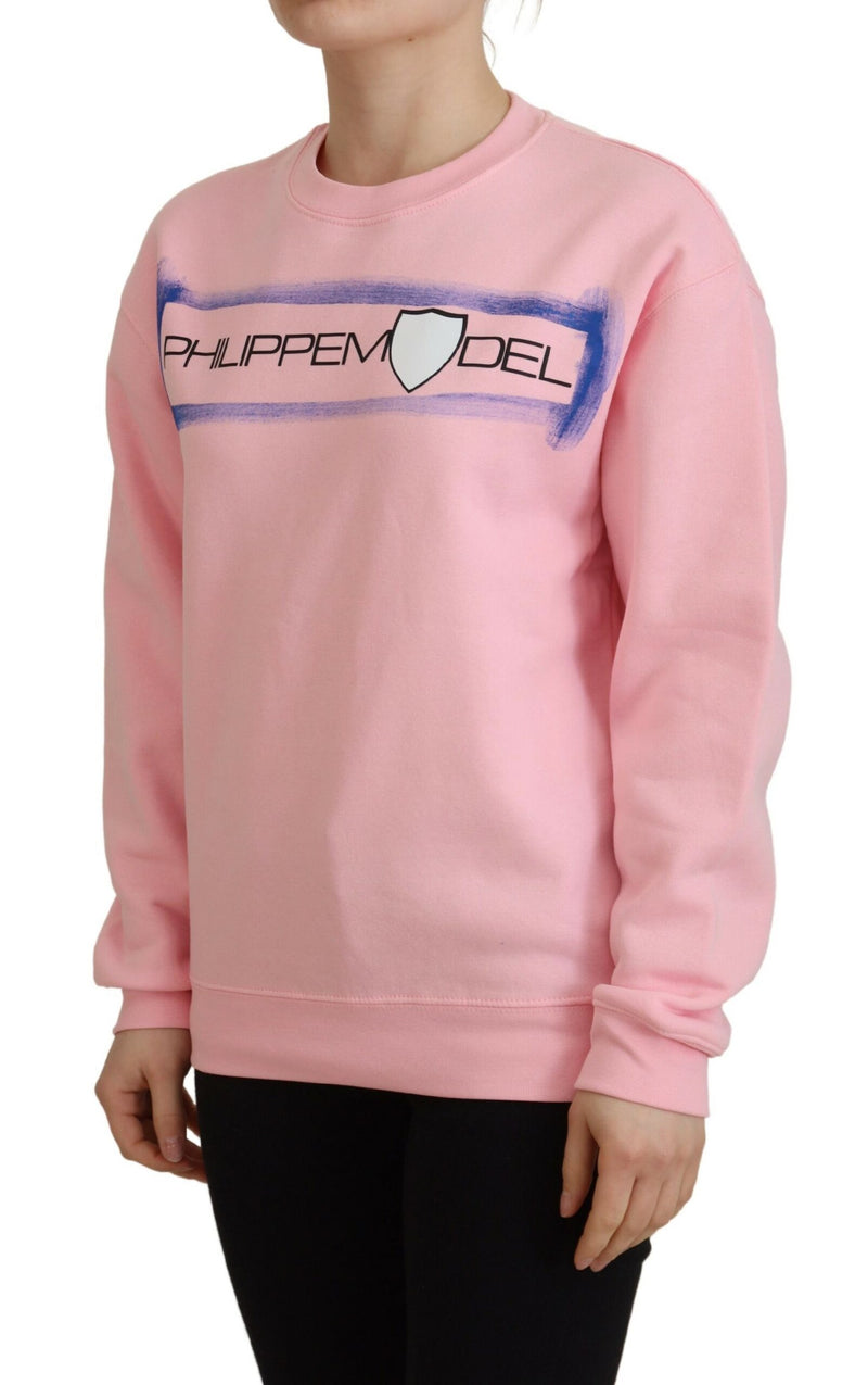 Philippe Model Pull Over Rose Imprimé à Manches Longues