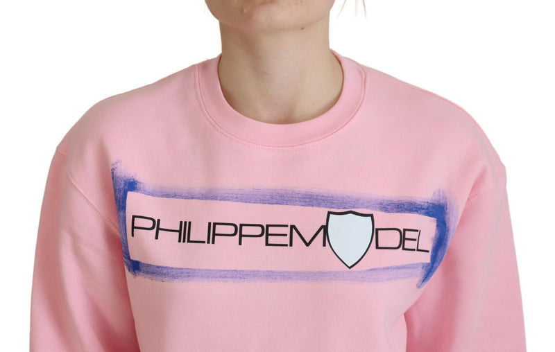 Philippe Model Pull Over Rose Imprimé à Manches Longues