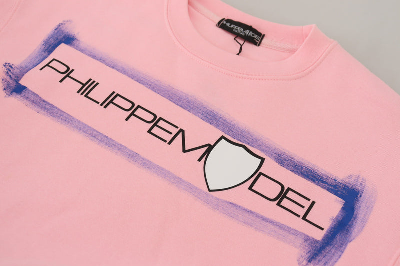 Philippe Model Pull Over Rose Imprimé à Manches Longues