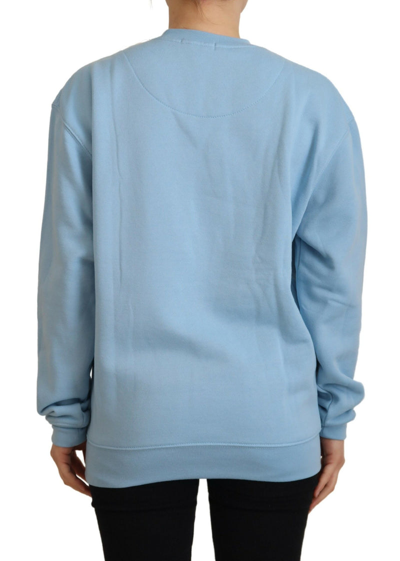 Philippe Model Pull Long Manches Longues Imprimé Logo Bleu Clair