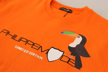 Pull en jersey à manches longues à imprimé orange de Philippe Model