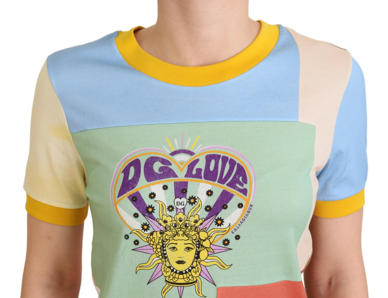 Dolce & Gabbana Multicolor Cotton DG Love Patchwork T-Shirt