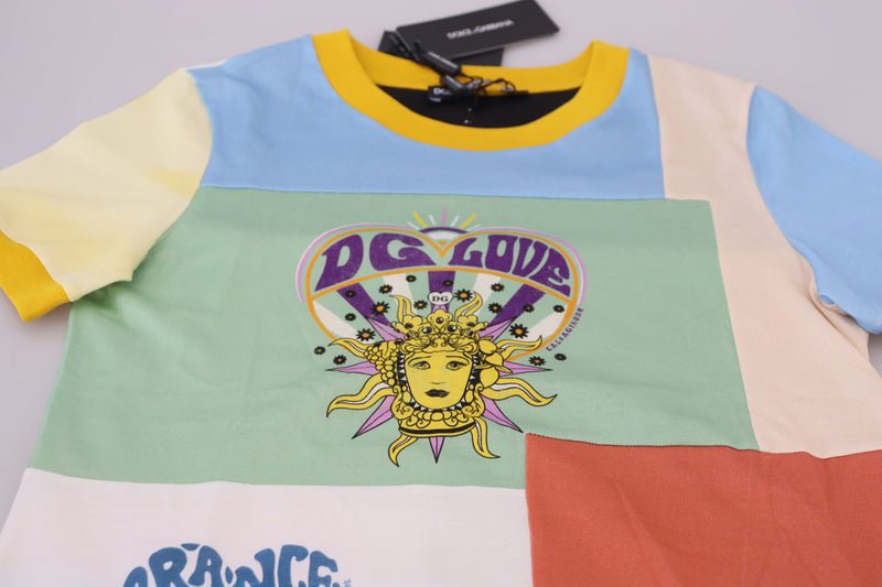 Dolce & Gabbana Multicolor Cotton DG Love Patchwork T-Shirt