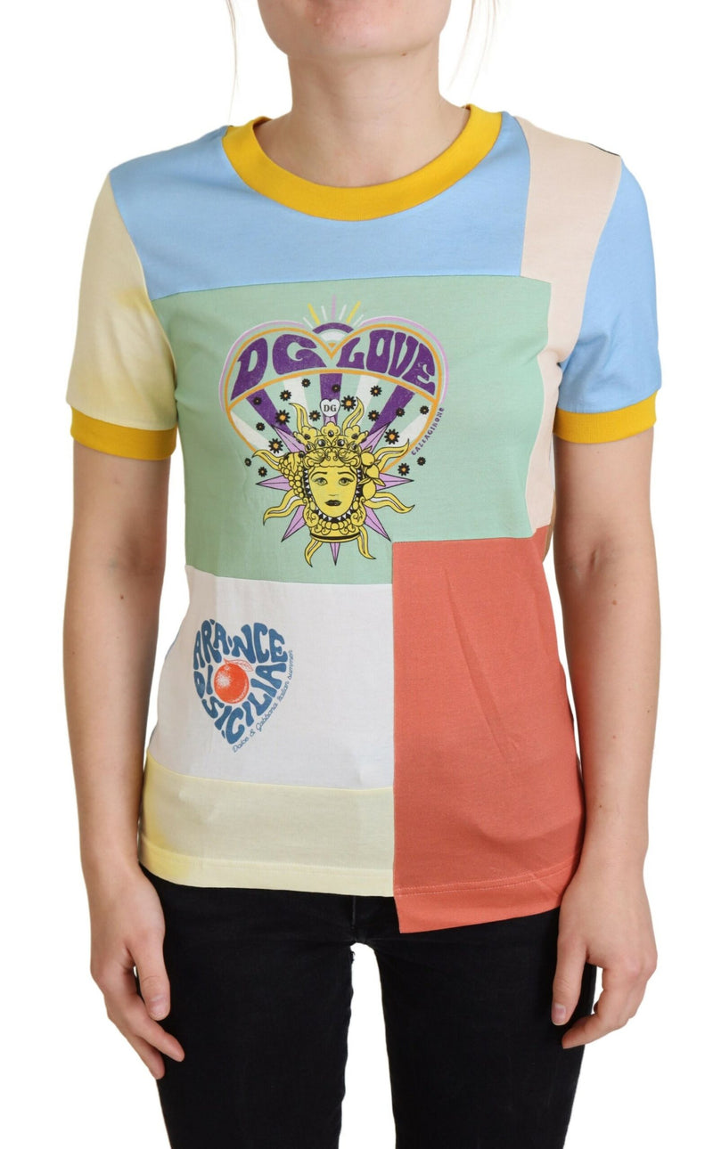 Dolce & Gabbana Multicolor Cotton DG Love Patchwork T-Shirt