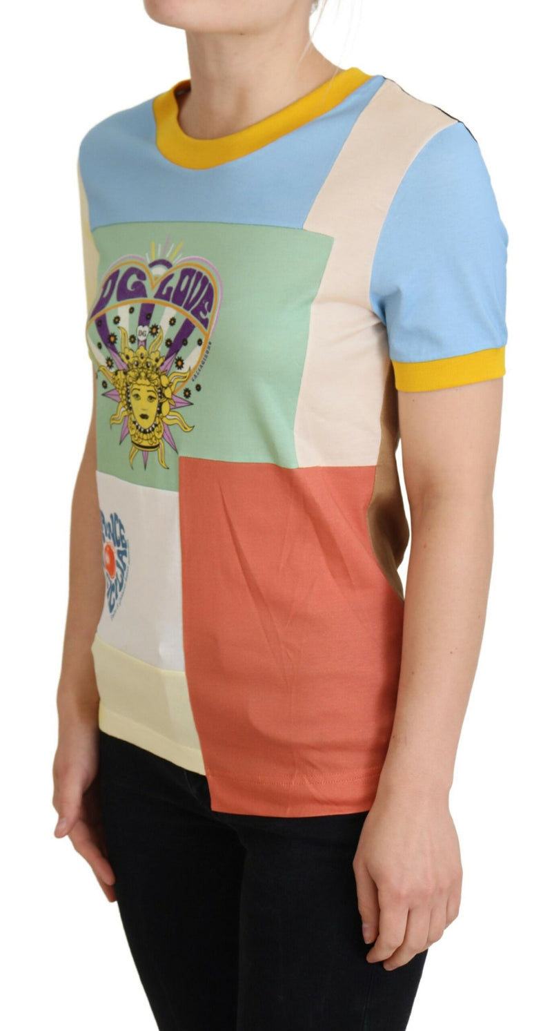 Dolce & Gabbana Multicolor Cotton DG Love Patchwork T-Shirt