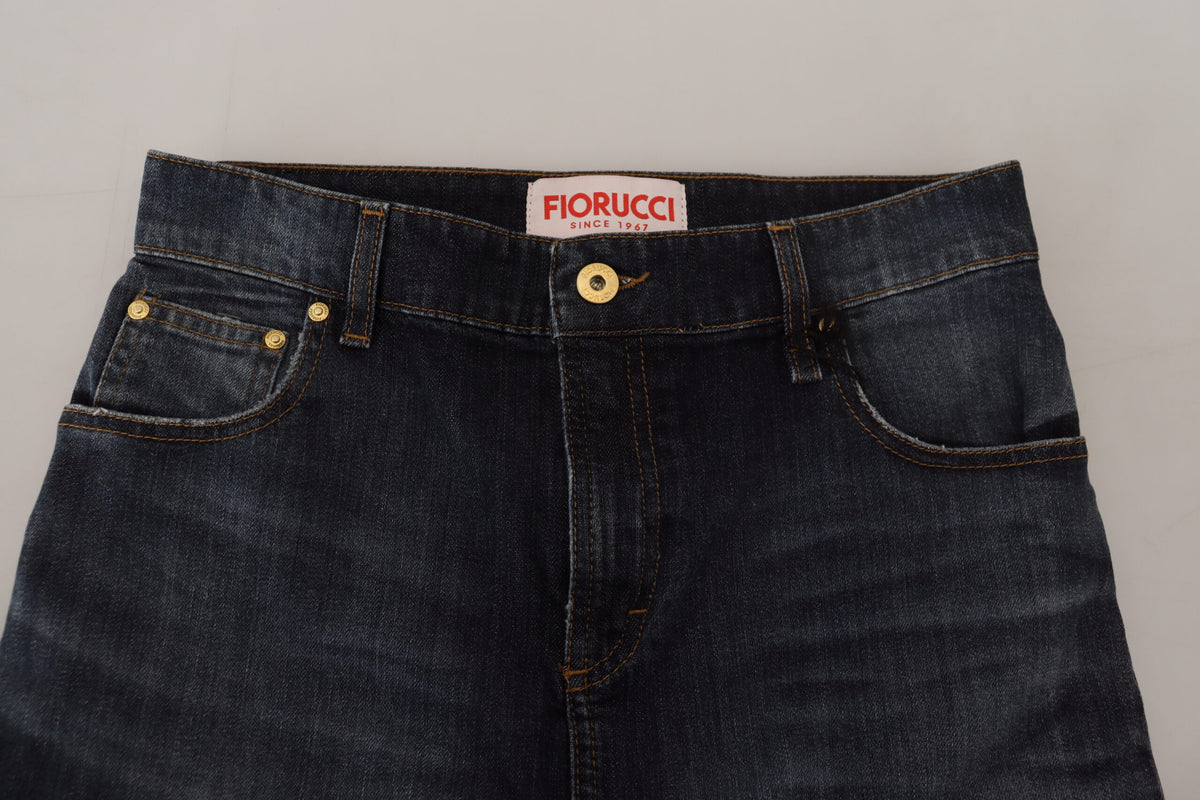 Fiorucci Jupe en Jean Bleu Foncé Taille Mi-Haute Coupe Crayon