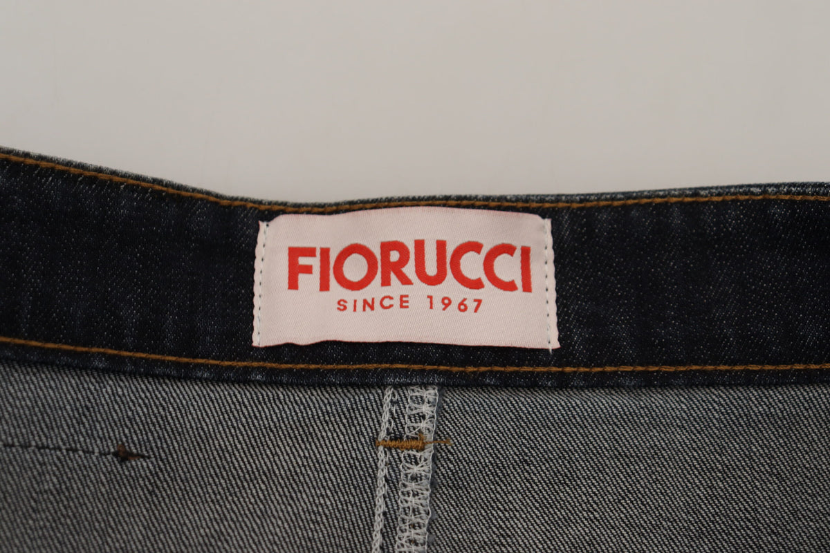 Fiorucci Jupe en Jean Bleu Foncé Taille Mi-Haute Coupe Crayon