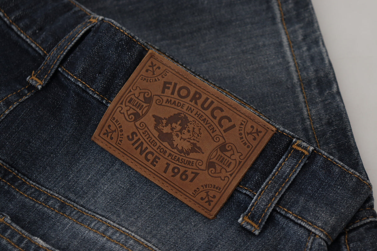 Fiorucci Jupe en Jean Bleu Foncé Taille Mi-Haute Coupe Crayon