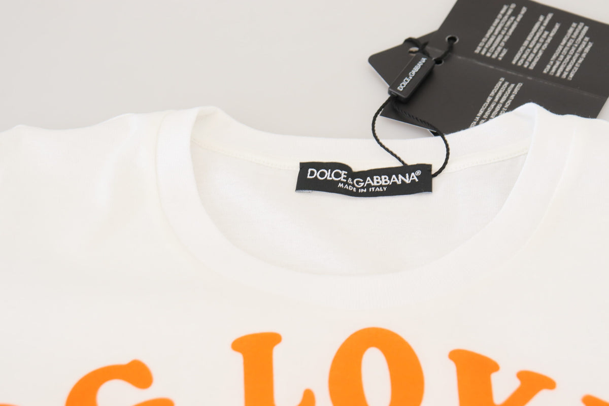 Dolce & Gabbana White Cotton DG Loves SUD T-shirt