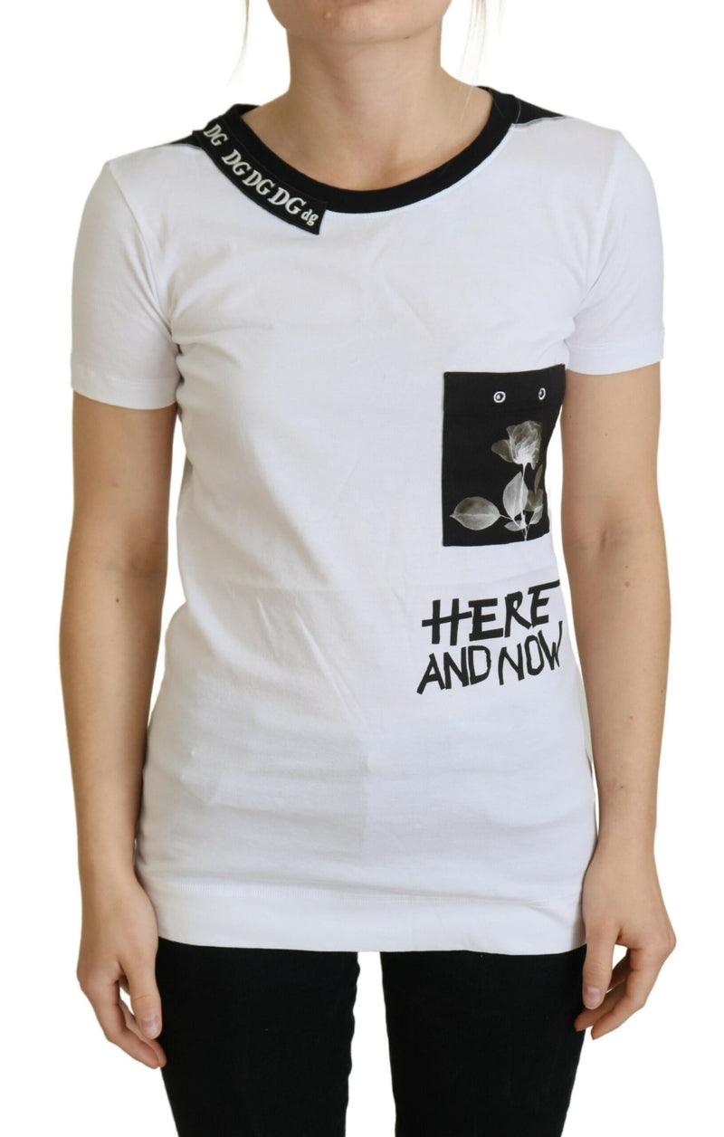 Dolce & Gabbana White Cotton Crewneck T-shirt