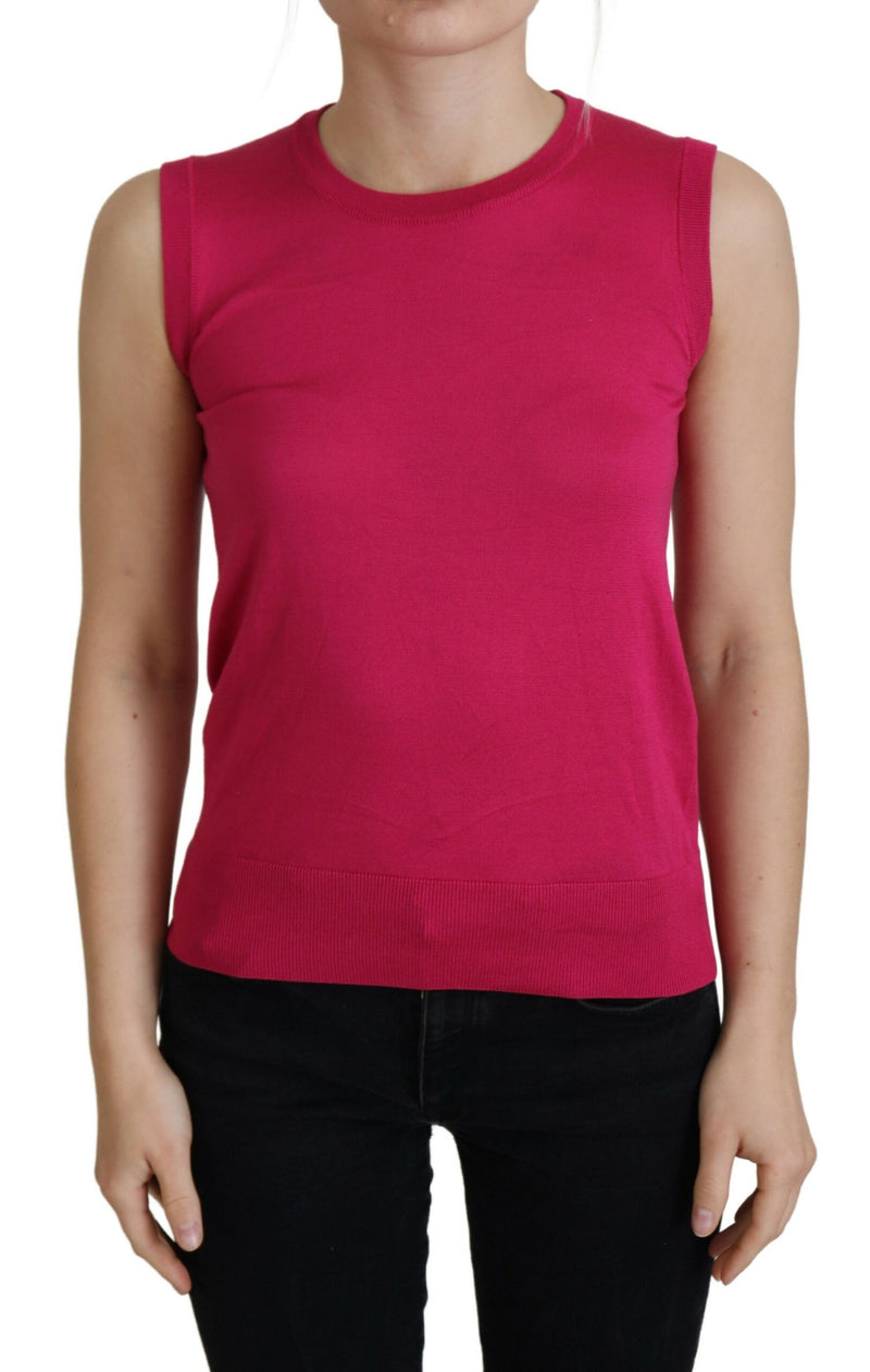 Dolce & Gabbana Pink Silk Vest Pullover Tank Top