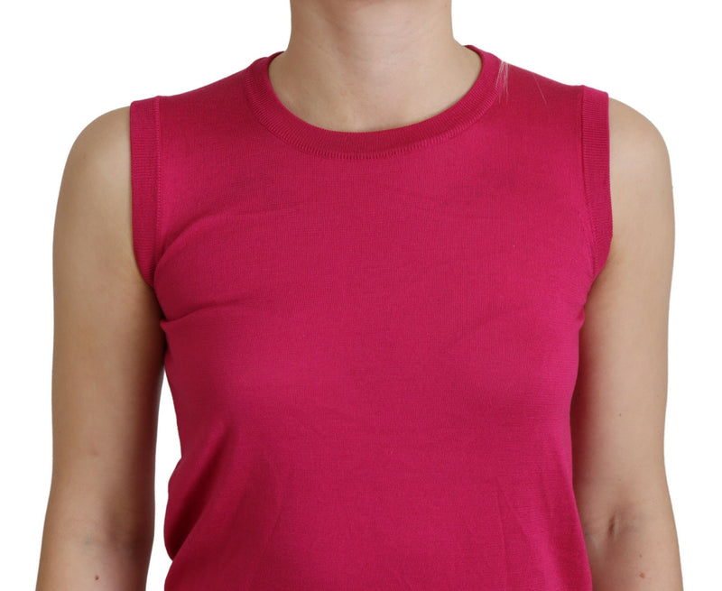 Dolce & Gabbana Pink Silk Vest Pullover Tank Top
