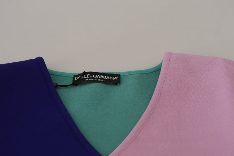Dolce & Gabbana Multicolor V-neck Viscose Long Sleeves Sweater