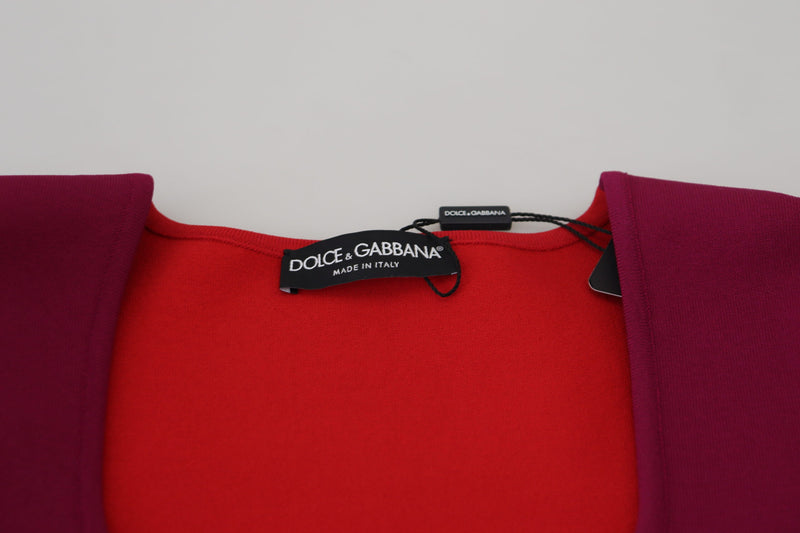 Dolce & Gabbana Multicolor Viscose Square Neck Pullover Sweater