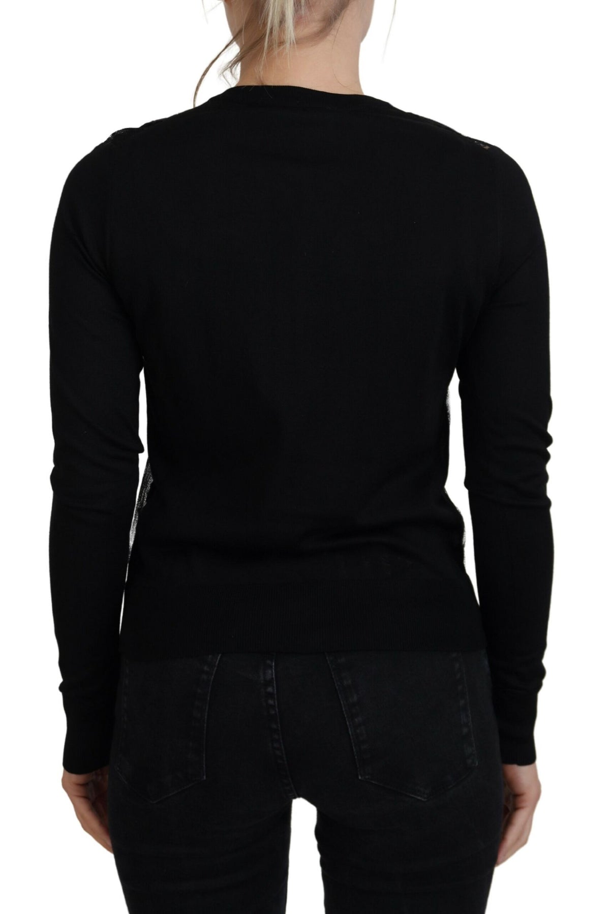 Dolce & Gabbana Cardigan en Dentelle Florale Noire