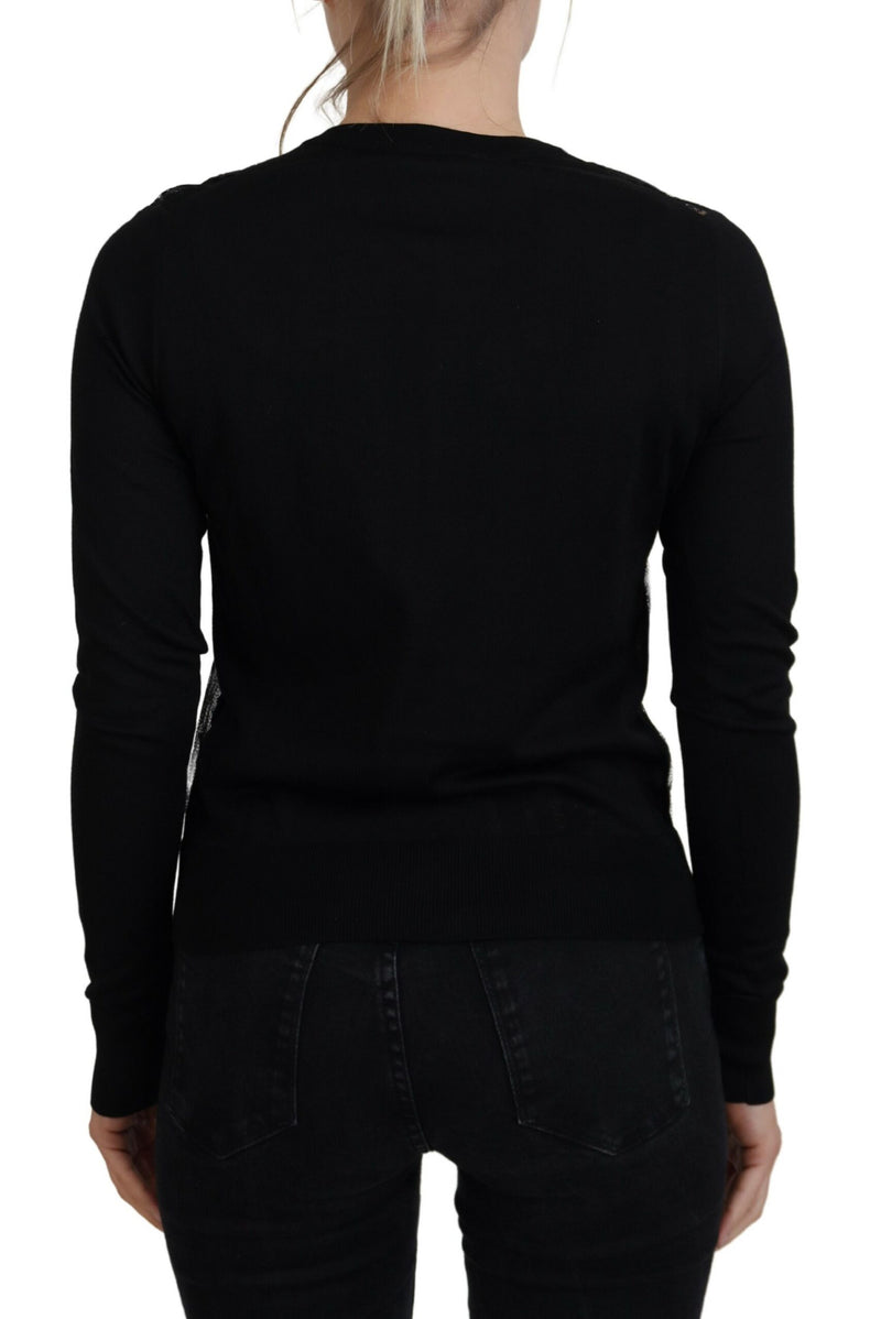 Dolce & Gabbana Cardigan en Dentelle Florale Noire