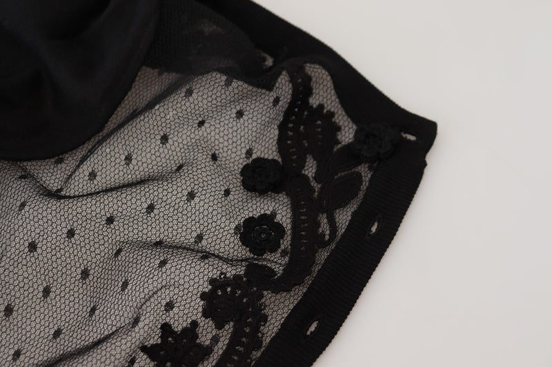 Dolce & Gabbana Cardigan en Dentelle Florale Noire
