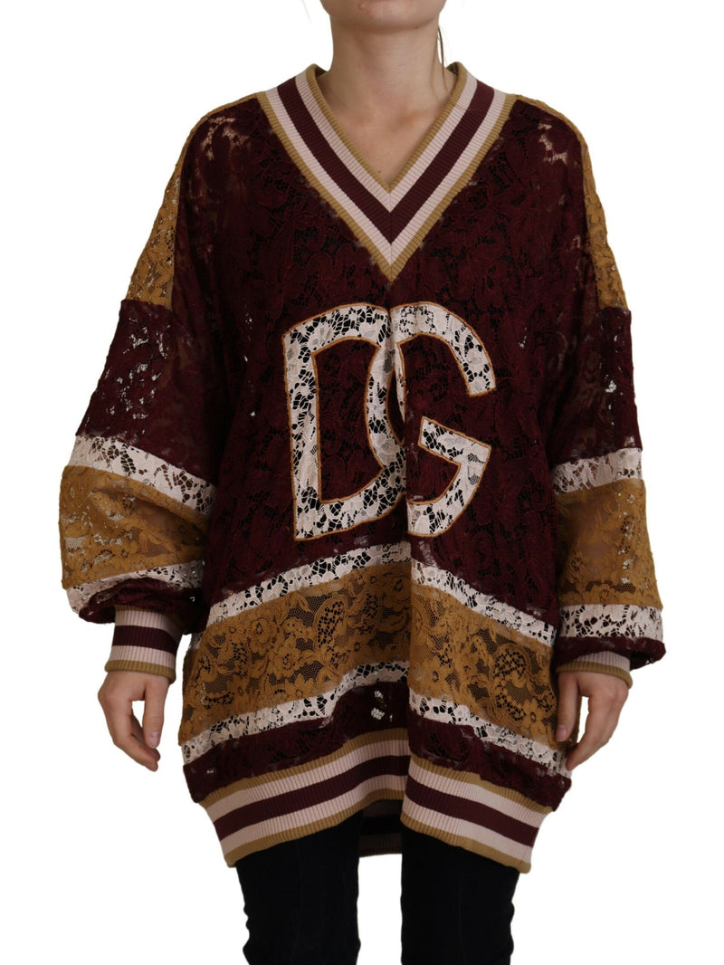 Pull-over en dentelle multicolore Dolce & Gabbana