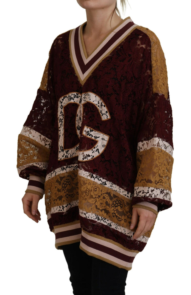 Pull-over en dentelle multicolore Dolce & Gabbana