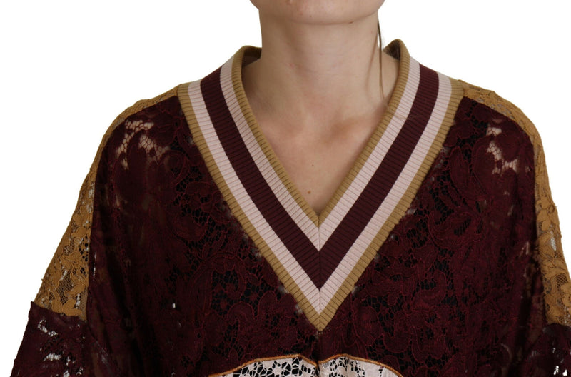 Pull-over en dentelle multicolore Dolce & Gabbana