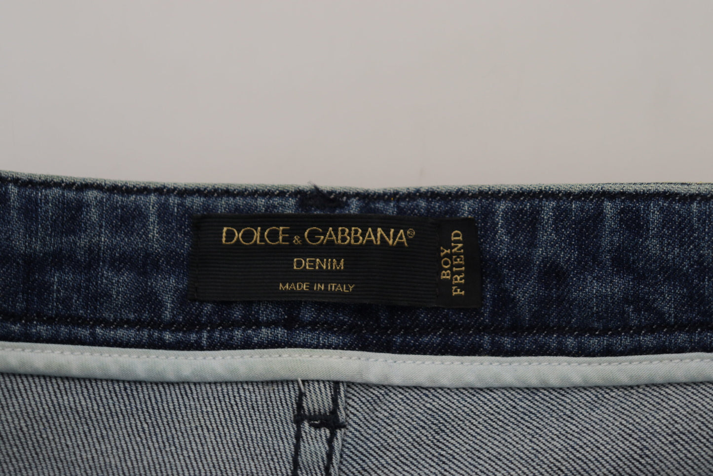 Dolce & Gabbana gele luipaardprint katoenen rechte denim jeans
