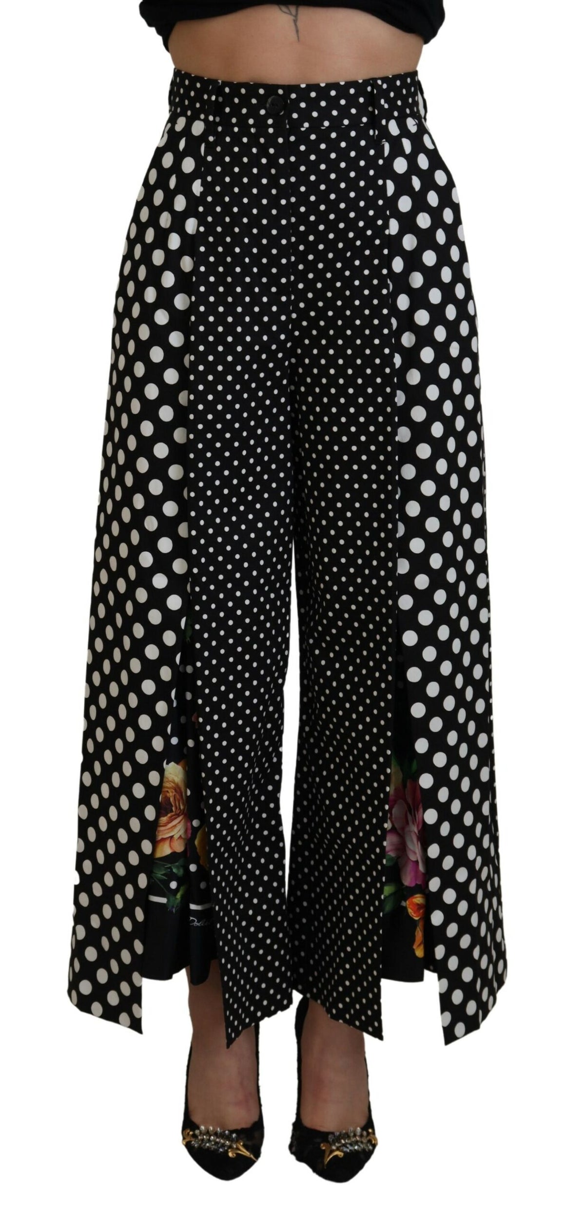 Dolce & Gabbana Pantalon Taille Haute à Pois Multicolores