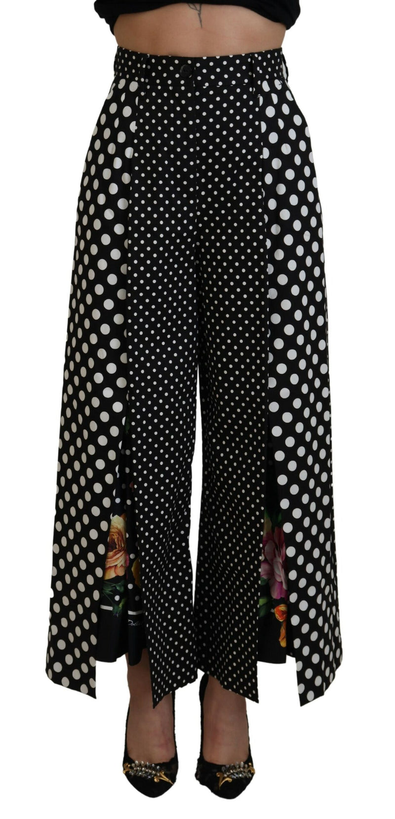 Dolce & Gabbana Pantalon Taille Haute à Pois Multicolores