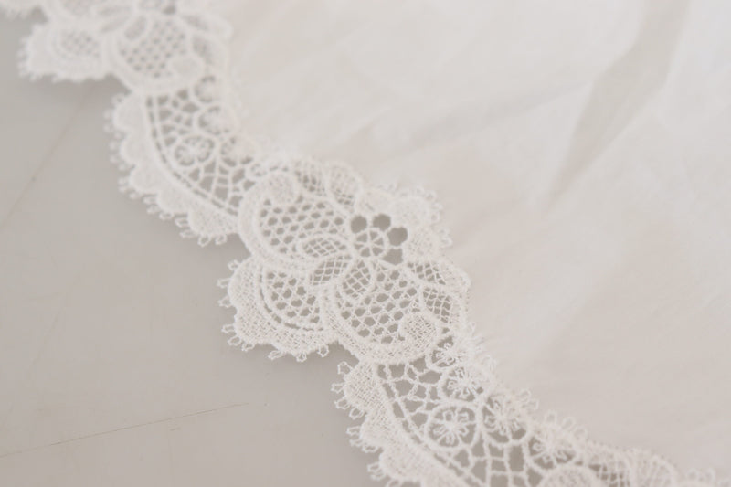 Dolce & Gabbana Blouse en Coton Blanc avec Dentelle