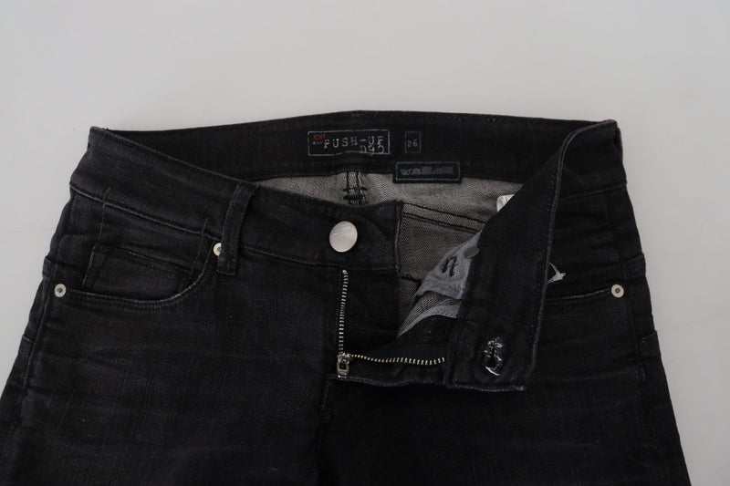 Acht Black Low Waist Slim Fit Women Casual Denim Jeans