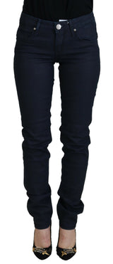 Acht Jeans Femme Slim Fit Bleu Coton Taille Basse