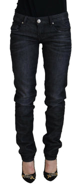 Acht Black Low Waist Slim Fit Women Casual Denim Jeans