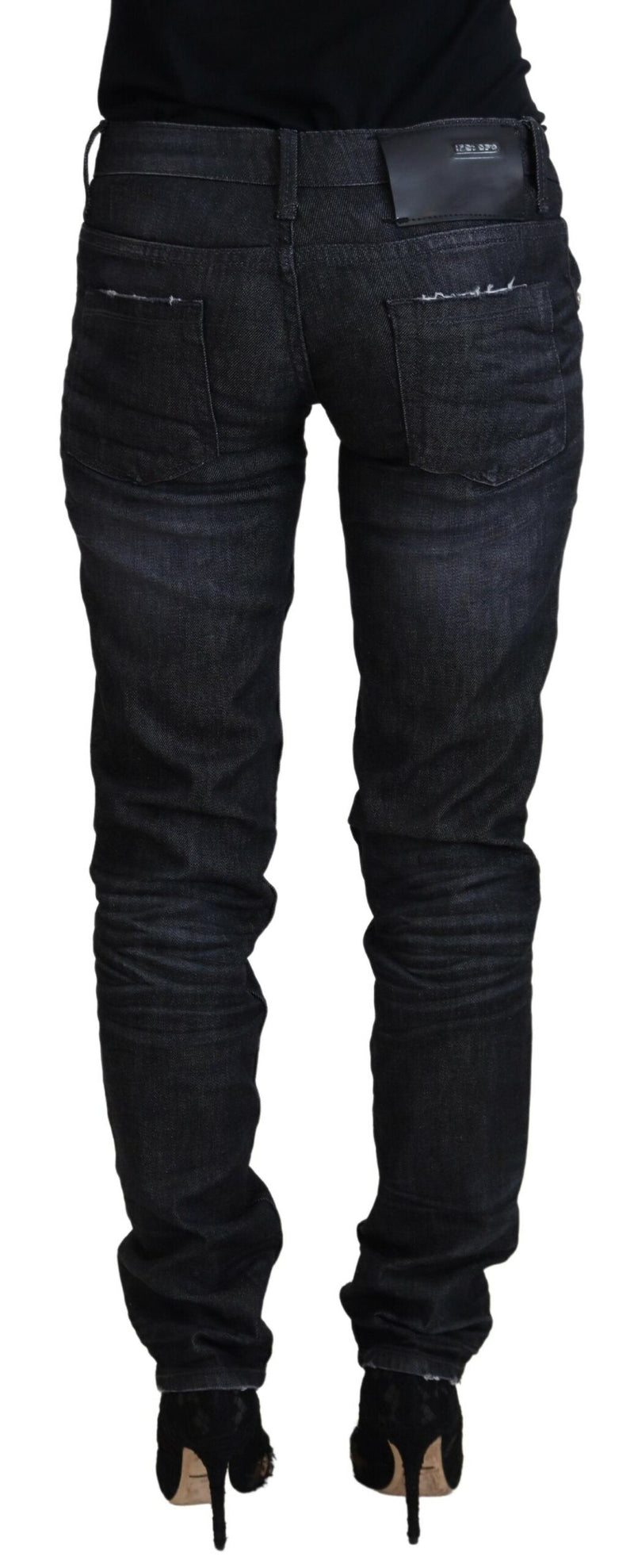 Acht Black Low Waist Slim Fit Women Casual Denim Jeans