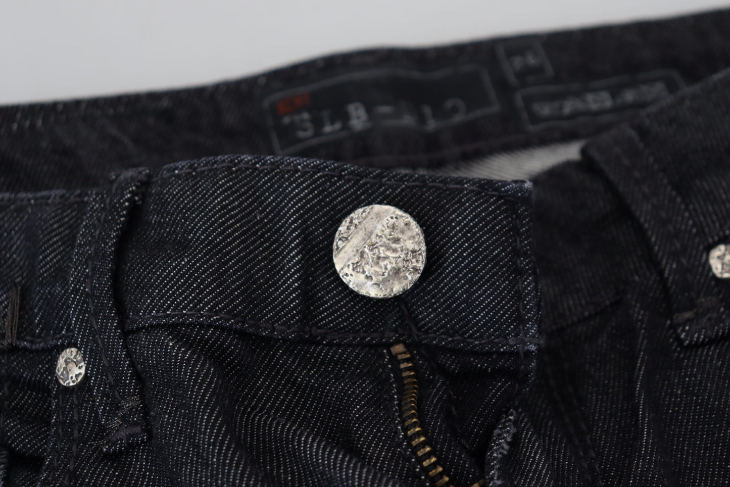Jeans en coton noir pour femme, taille basse, coupe slim, style décontracté, marque Acht.
