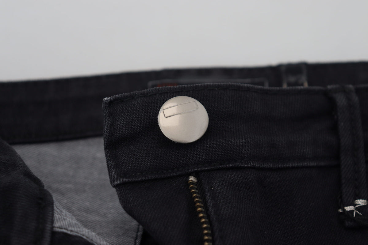 Acht Black Washed Cotton Skinny Jeans for Women