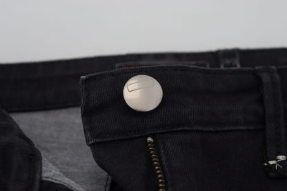 Acht - Jeans skinny délavés en coton noir pour femme - Style décontracté