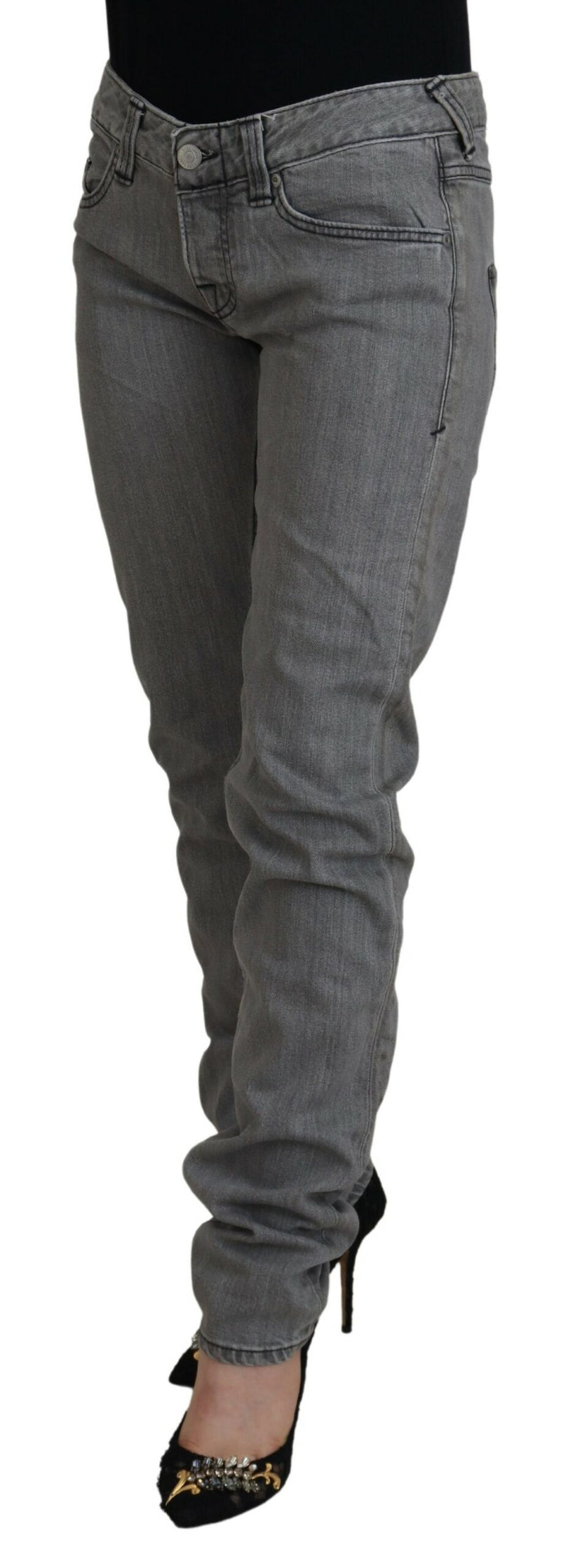 Care Label Jeans Skinny Femme Grises en Coton