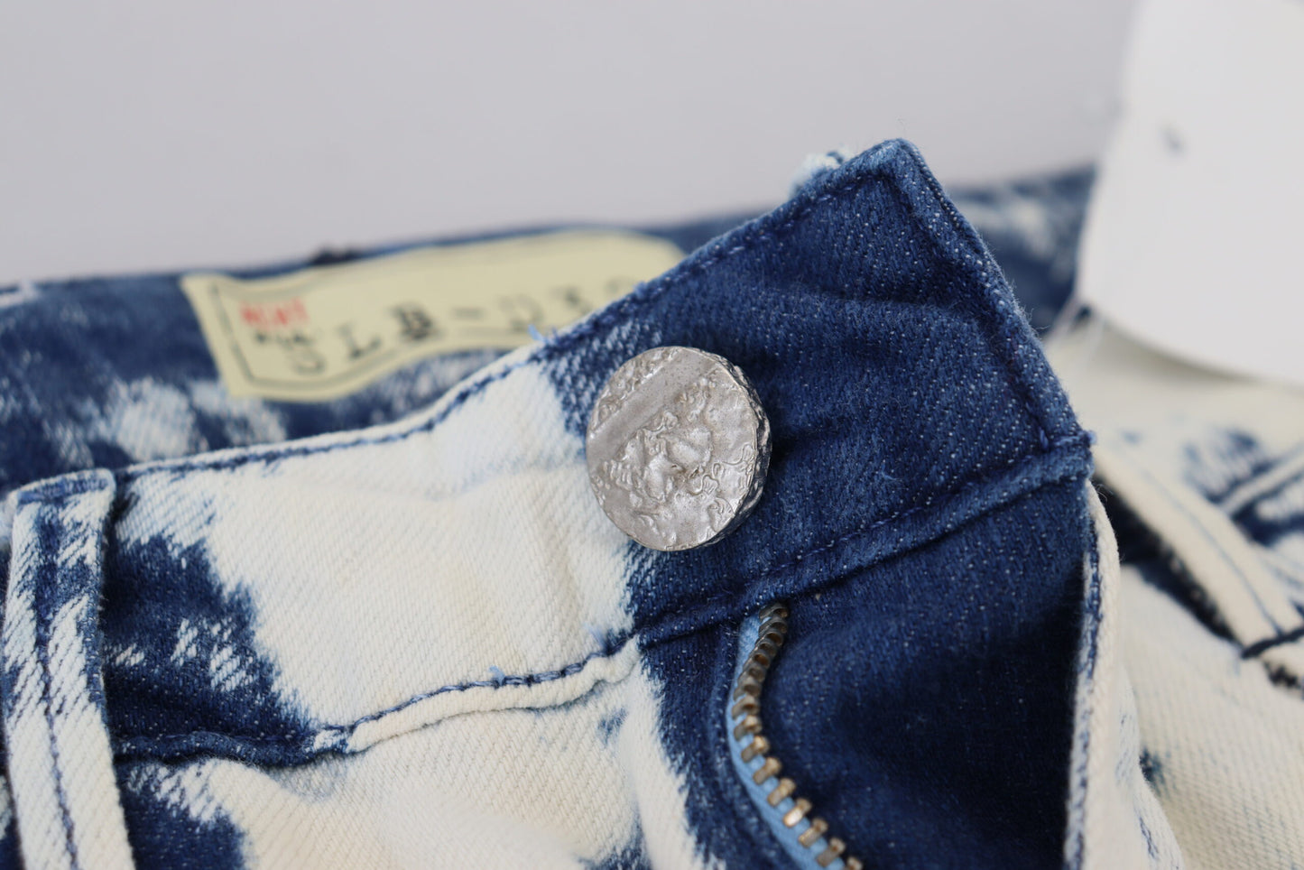 Jeans skinny déchirés en coton bleu et blanc pour femme Acht