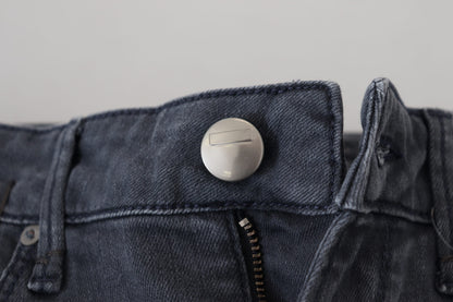 Jeans en jean décontracté pour femme, taille basse, slim, en coton gris, Acht.