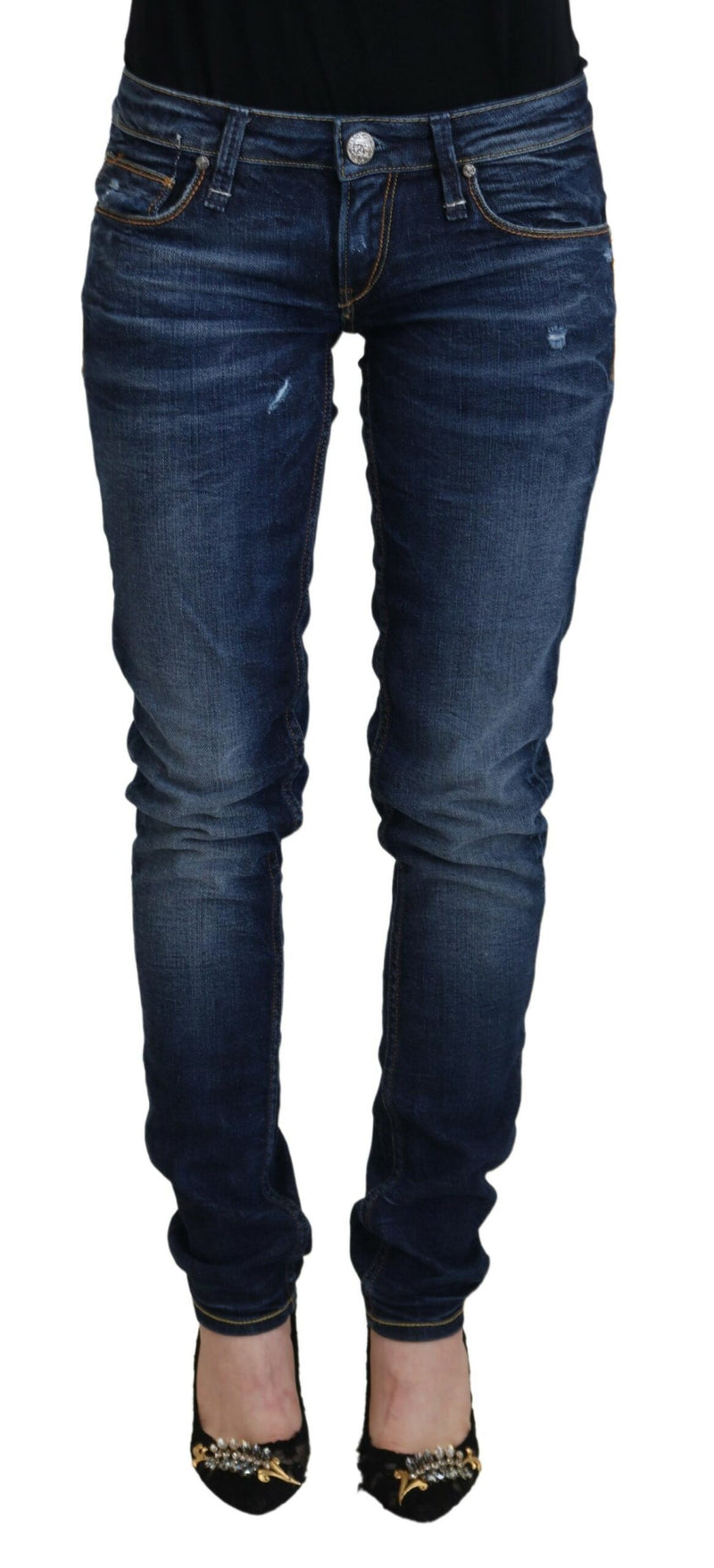 Acht Jeans Femme Basse Taille Bleues Délavées