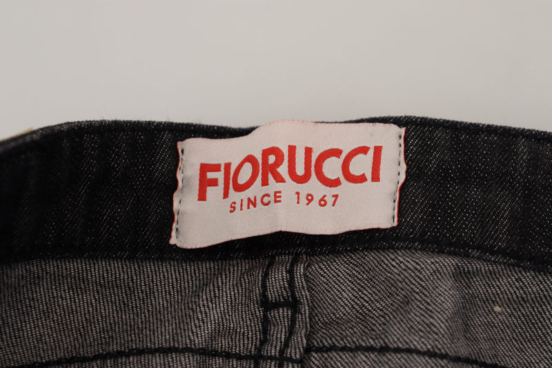 Fiorucci Jeans Femme Skinny Noirs en Coton à Taille Basse