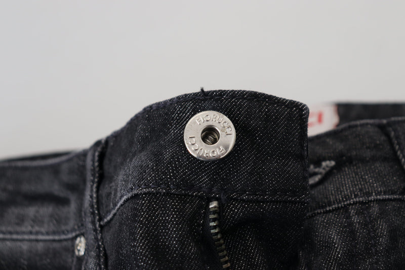 Fiorucci Jeans Femme Skinny Noirs en Coton à Taille Basse