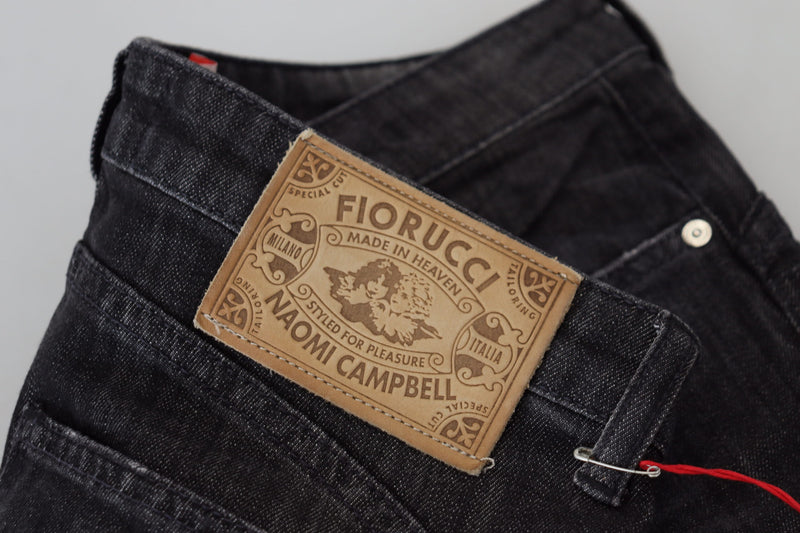 Fiorucci Jeans Femme Skinny Noirs en Coton à Taille Basse