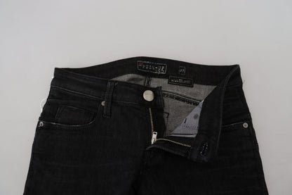 Jeans en jean décontracté pour femme, coupe slim, coton noir, Acht.