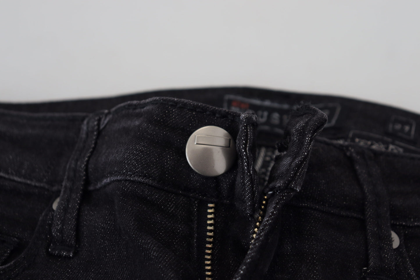 Jeans en jean décontracté pour femme, coupe slim, coton noir, Acht.