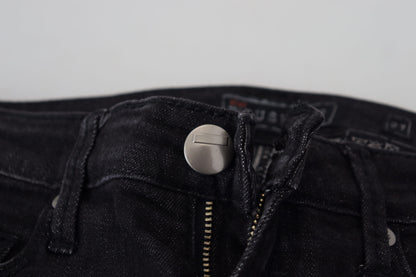Jeans en jean décontracté pour femme, coupe slim, coton noir, Acht.