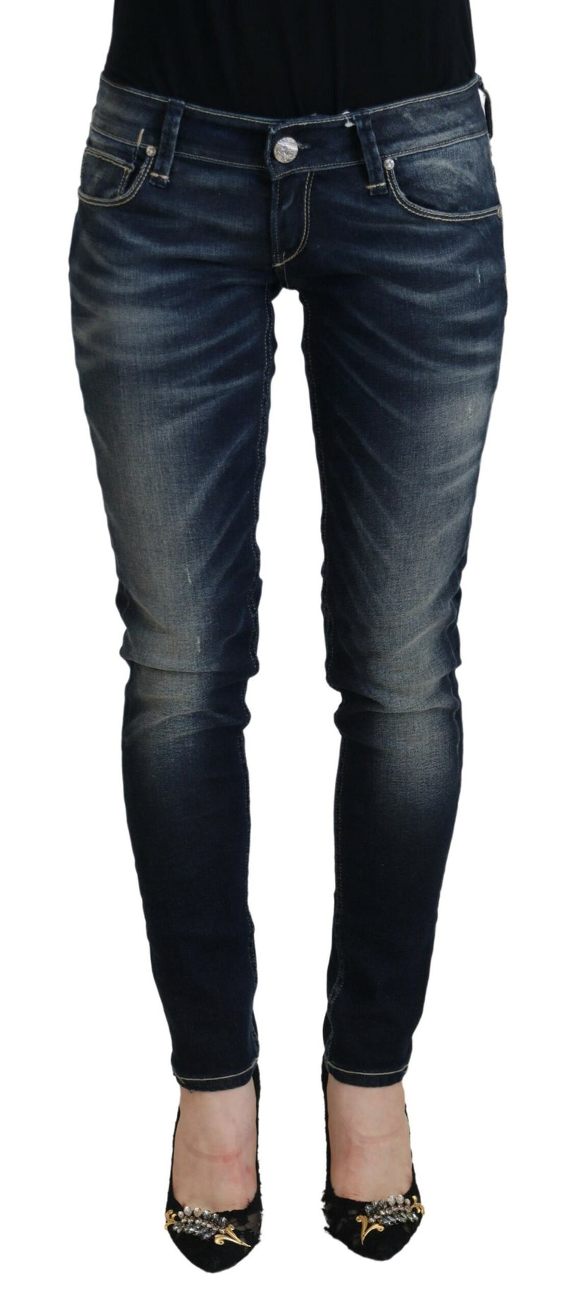 Acht Jeans Femme Slim Fit en Denim Bleu Lavé